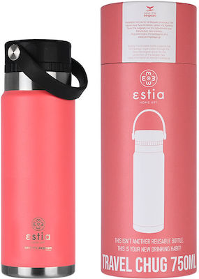 Estia Flasche Thermosflasche Rostfreier Stahl Estia Travel Chug Save Aegean Fusion Coral 750ml mit Schleife