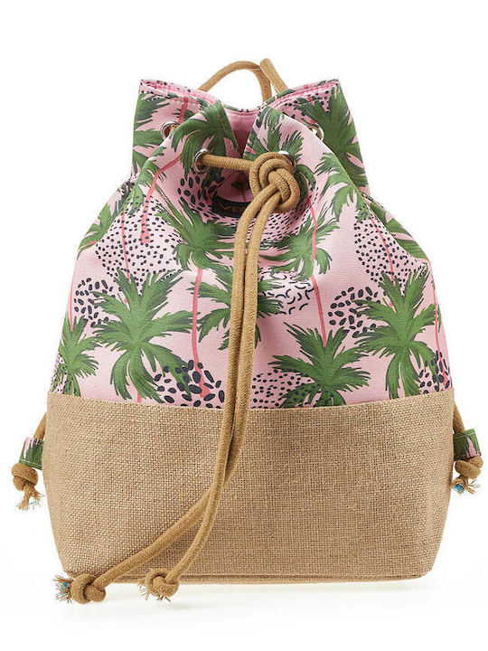 Verde Fabric Beach Bag with Wallet Pink