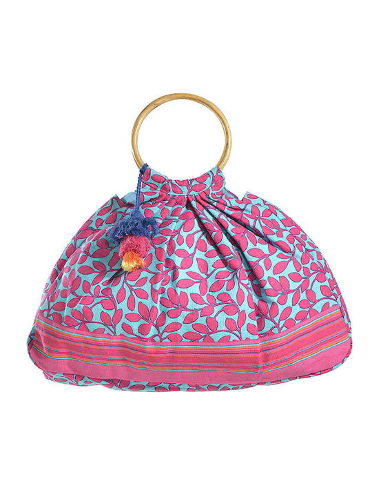 Ble Resort Collection Fabric Beach Bag with Wallet Fuchsia