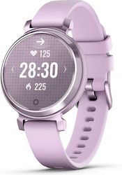 Garmin Lily 2 Aluminium Αδιάβροχο Smartwatch με Παλμογράφο (Metallic Lilac / Lilac Silicone Band)