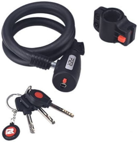 P2R Bicycle Cable Lock with Key Black