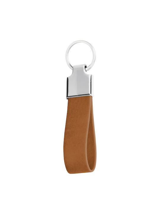 Metal Keychain with Leatherette Code St-an-5090 - Tan