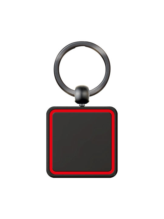 Metal Square Keychain Code An-5925 - Red