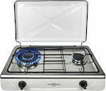 Vitrokitchen Countertop Burner Flüssiggas Double Inox