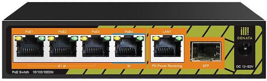 Conexpro Conexpro GNT-P1006G6 Unmanaged L2 PoE+ Switch με 5 Θύρες Ethernet και 1 SFP Θύρα