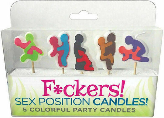Set aus 5 mehrfarbigen Kerzen mit Sex F*ckers Sexstellungen