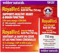 Webber Naturals Крилово масло + Омега 3 Royalred® 750 мг [120 капсули]