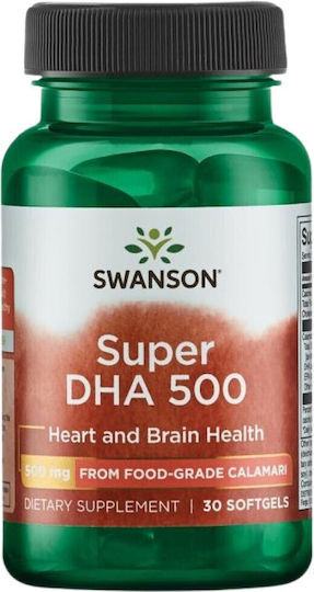 Swanson Super Dha 500 | From Food-grade Calamari [30 Softgels]