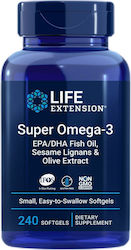 Life Extension Super Omega-3 | With Sesame Lignans & Olive Extract [240 Softgels]