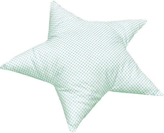 Mother Baby Crib Decorative Pillow Star Cart Green 35x35cm