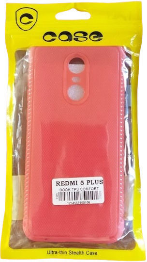 Umschlag Rückseite Silikon Rot (Redmi 5 Plus)