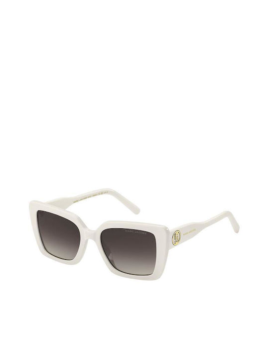 Marc Jacobs Women's Sunglasses with White Plastic Frame and Brown Gradient Lens MARC 733/S SZJ