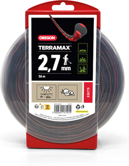 Oregon Terramax Round Brush Cutter Trimmer Line Length 56m and Thickness 2.7mm