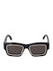 Unisex Sonnenbrille mit Schwarz Kunststoff Gestell und Schwarz Linse