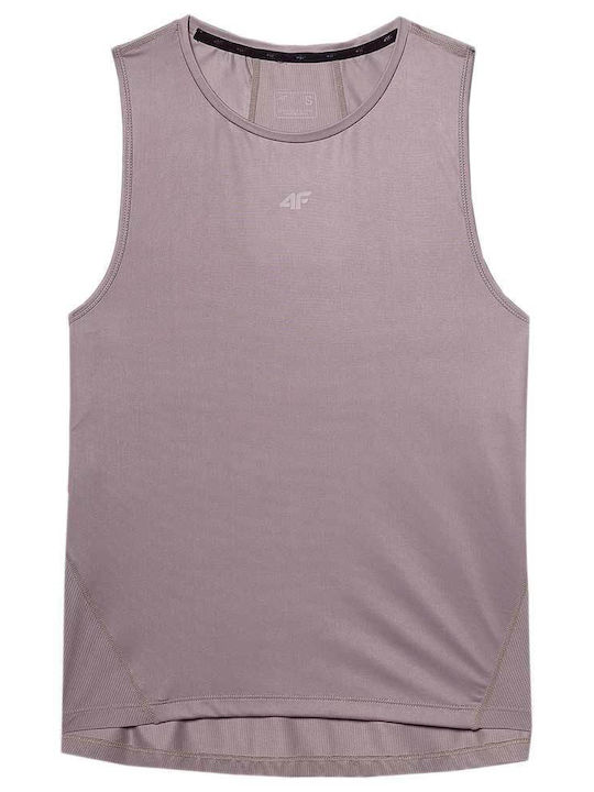 4F Damen Sportliche Bluse Ärmellos Schnell trocknend Rosa