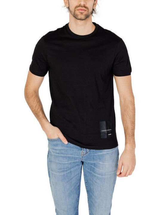 Armani Exchange T-shirt Bărbătesc cu Mânecă Scurtă BLACK