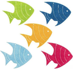 Fish Shapes Felt Set 5 Pieces 6cm Assorted Colors Glorex