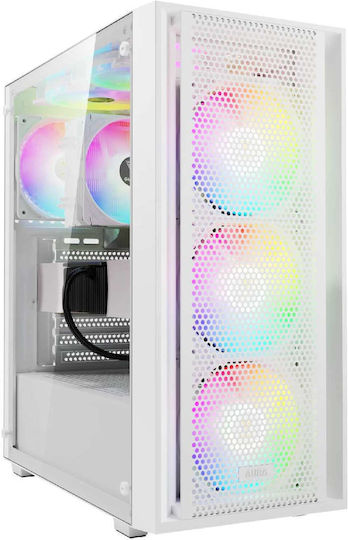 Gamdias AURA GC2 ELITE Gaming Midi Tower Κουτί Υπολογιστή με Πλαϊνό Παράθυρο και ARGB Φωτισμό Λευκό
