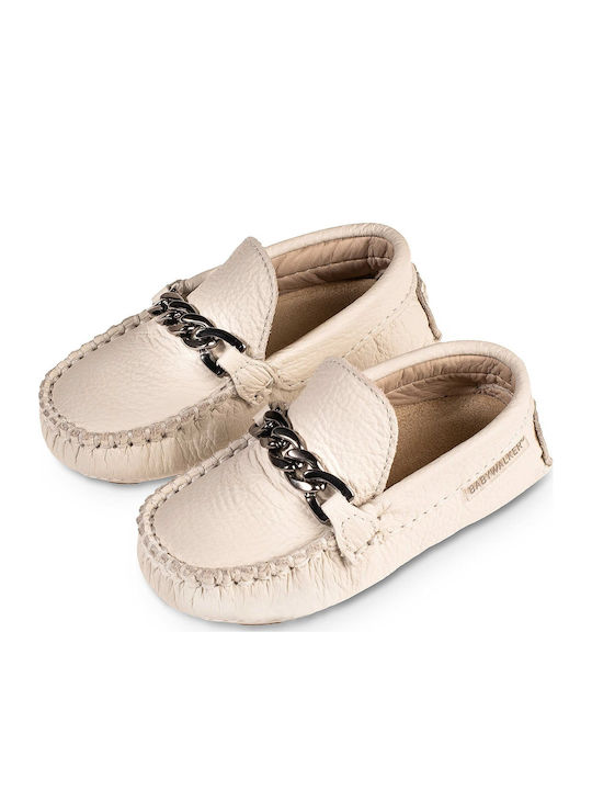 Babywalker Βαπτιστικά Δερμάτινα Μοκασίνια Εκρού