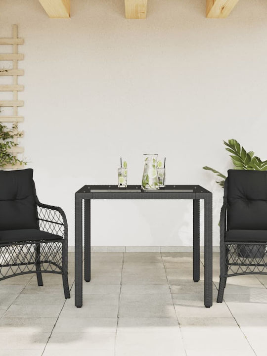 vidaXL Outdoor Lounge Set Bistro 3 Pieces Black with Pillows