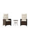Bistro Living Room Set for Small Outdoor Spaces 3 Pieces Brown with Pillows