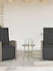 Bistro Living Room Set for Small Outdoor Spaces 3 Pieces Gray with Pillows