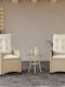 Bistro Garden & Outdoor Furniture Set for Small Outdoor Spaces 3 Pieces Beige with Pillows