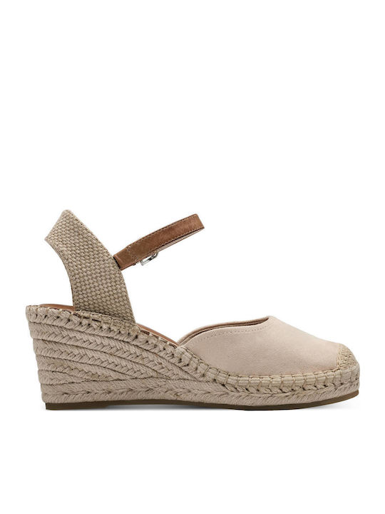Tamaris Women's Leather Platform Espadrilles Pink