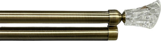 My Home Luxury Ausziehbar Metallisch Vorhangstange Einfach Φ28mm 120-200cm Gold