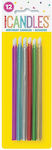 Unique Birthday Candle Multicolored 12pcs