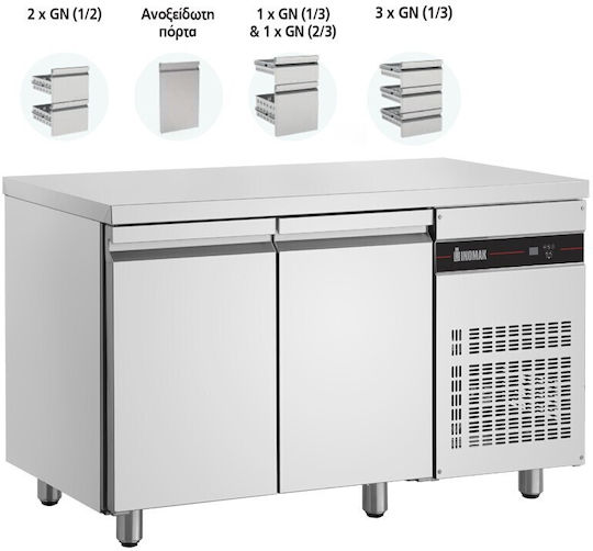 Inomak Английски превод: Stainless Steel Refrigerator Counter 270лт with 3 Drawers, 1 Door and Cooling Machine 0/+10°C L134.2xW70xH87.3см