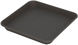 11152503 Square Plate Pot Charcoal 19x19cm