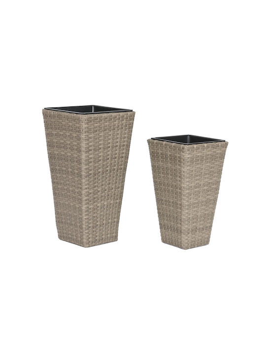 Home Esprit Planter Box 31x61cm Polypropylene Ratan S3054564