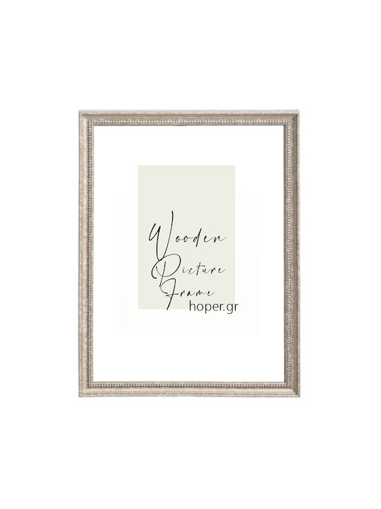 Wall-mounted Wooden Photo Frame with Silver Frame