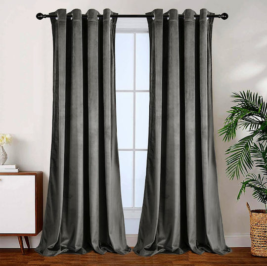 Chios Hellas Perdea Fereastră Cu Capse Gri Deschis 260x140cm