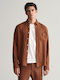 Gant Men's Shirt Long Sleeve Linen Brown