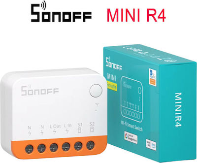 Sonoff Mini R4 Smart Ενδιάμεσος Διακόπτης με Σύνδεση ZigBee σε Λευκό Χρώμα