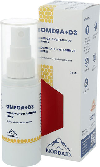 Omega+d3 Spray Υπογλώσσια Ω-3 Και Βιταμίνη D3 Nordaid 30ml