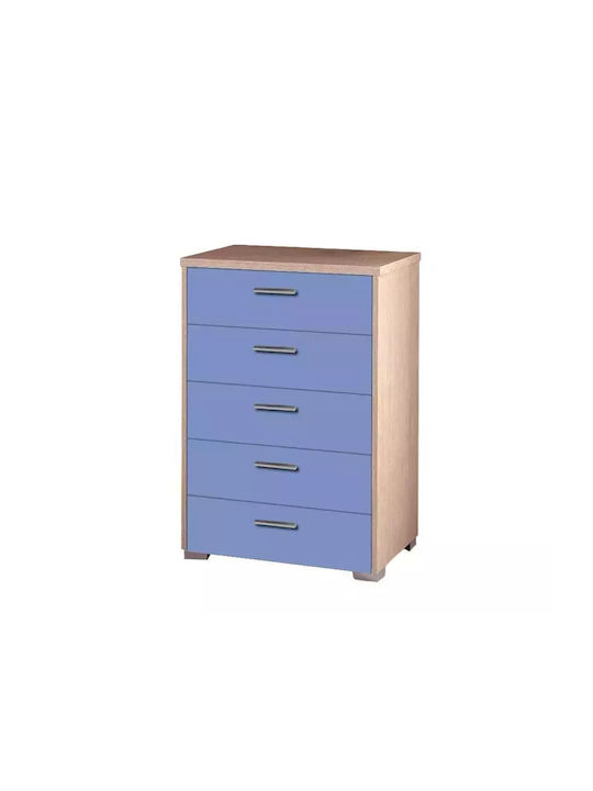 Kids Chest of Drawers Oak-Seal with 5 Drawers 63x46x90cm