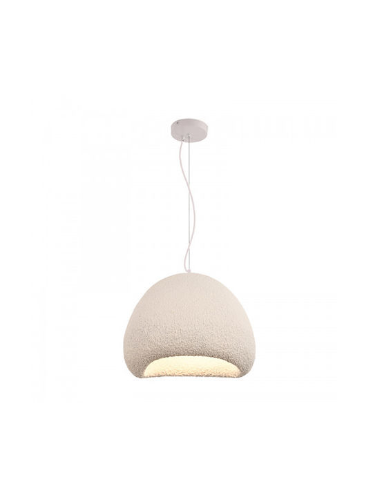 Fiber Pendant Light Single-Light for Socket E27 White