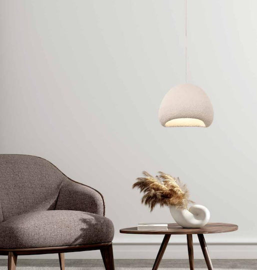 Zambelis Lights Fiber Висящо Осветително Тяло Бял с Цокъл E27 40x40см.