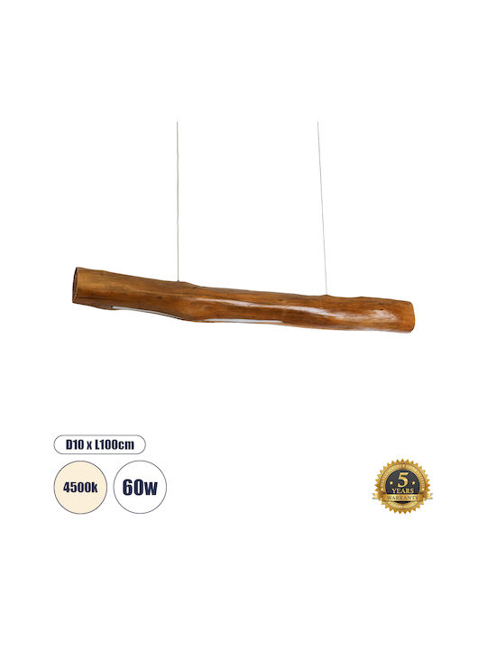 GloboStar Katrina Beige LED Pendant Ceiling Light with Natural White Light Boho Rail 100x10x100cm