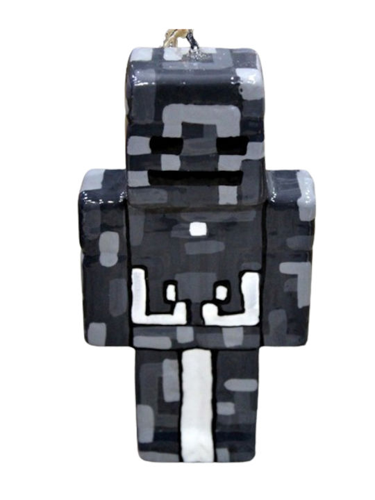 Minecraft Osterkerze Rund Grau (Verschiedene Designs)
