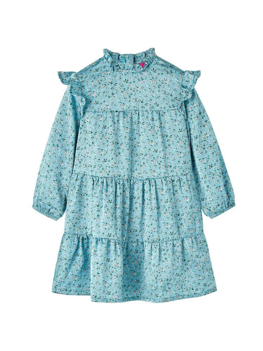 vidaXL Girls Dress Long Sleeve Blue