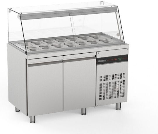 Inomak Zenobia Commercial Salad Refrigerator with 2 Doors L134.2xD70xH131.7cm