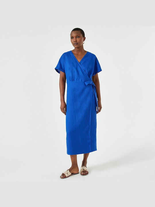Anne Weyburn Καλοκαιρινό Midi Φόρεμα Μπλε