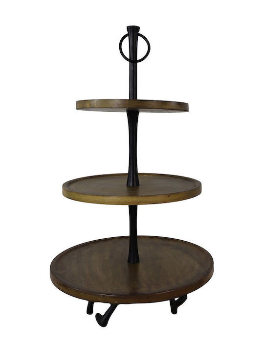 PanOikos Ξύλινη Εταζέρα Μαύρη Π36xΜ36xΥ60cm