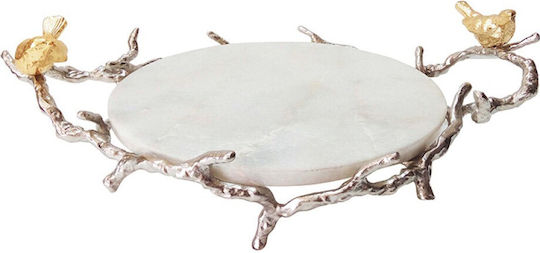 Artekko Marble Round Decorative Tray Alvada 43.2x25.4x15.2cm