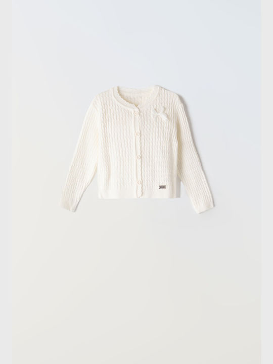 Εβίτα Kids Cardigan Knitted Ecru