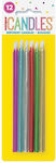 Unique Birthday Candle Multicolored 12pcs U19984